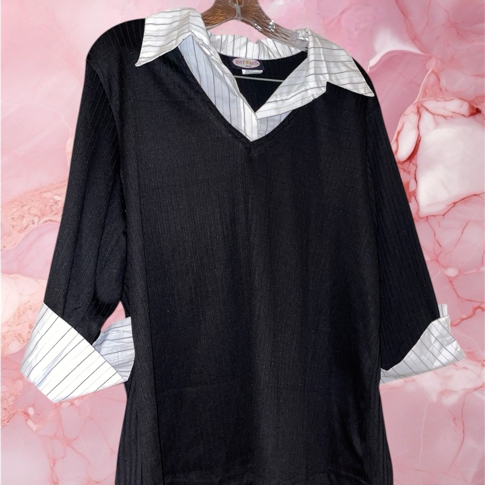Black and White Button Down Shirt
